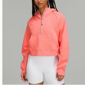 lululemon athletica Coral Cropped Half-Zip Hoodie
